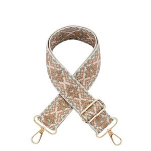 Green & Clay Embroidered Bag Strap