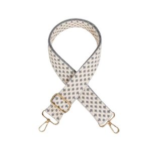 Grey Dots Embroidered Bag Strap