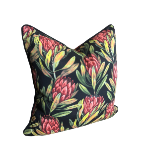 Libelle Amora - Pink Protea Black Background - 65x65cm